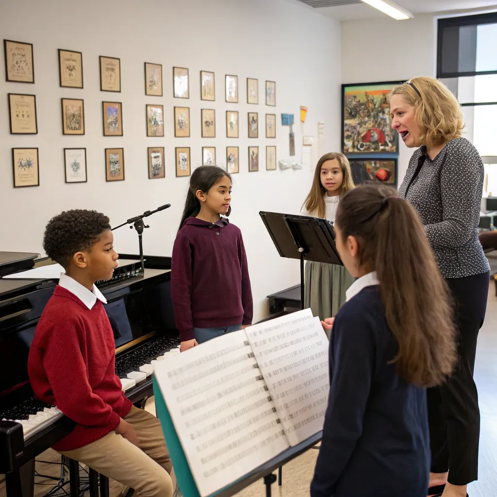 A music teacher with students